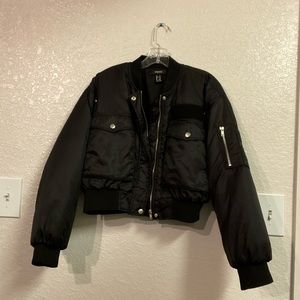 BLACK UNISEX BOMBER JACKET